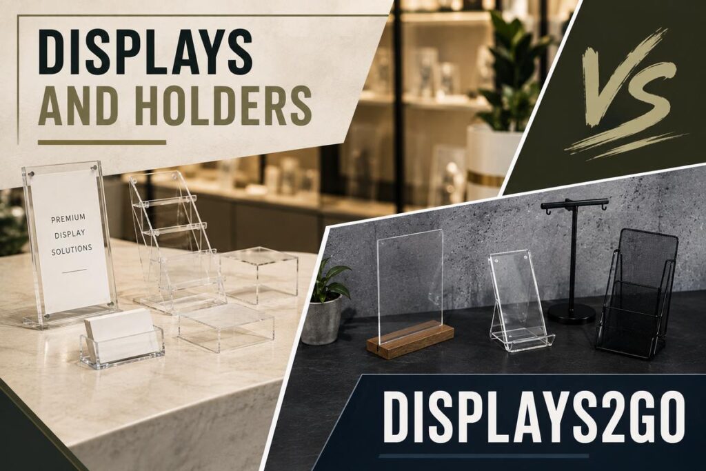 Displays & Holders vs Displays2Go (2026) Which Acrylic Display Supplier Is Right for You